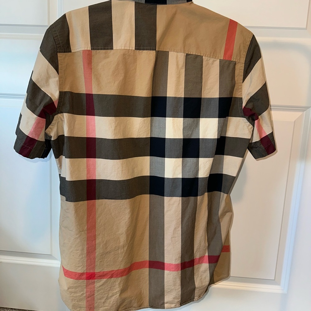 Burberry Men's Tan and Black Plaid Shirt - Picture 3 of 3